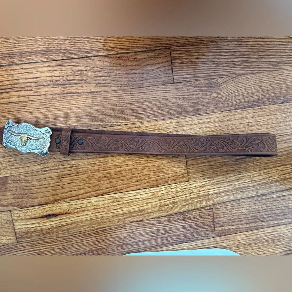 Levi's Brown Leather Belt with Silver Buckle